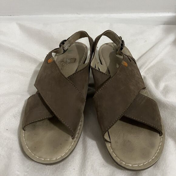 Jungle Women Sandals Size 10.5 - 11 EU 41 Brown Nubuck Leather Wedge Strappy - Picture 7 of 7